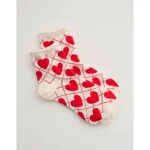 Aerie Fuzzy Quarter Socks - Bright Red