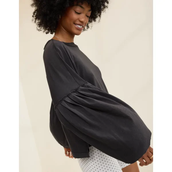 Aerie Slouchy Balloon Sleeve T-Shirt - Smoked Gray