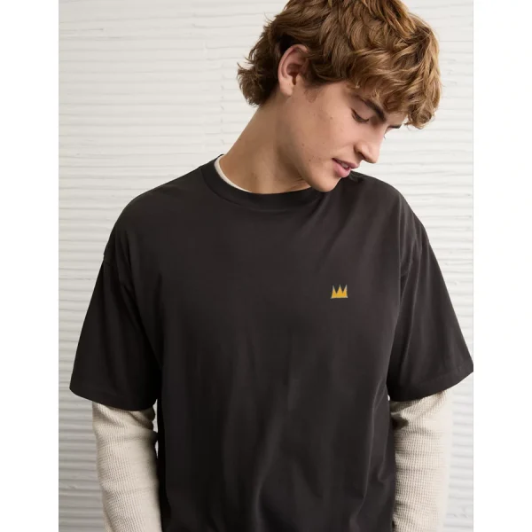 AE Boxy Jean-Michel Basquiat Graphic T-Shirt - Dusted Slate