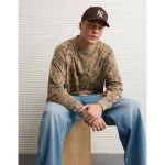 AE Boxy Washed Thermal Shirt - Leaf Green