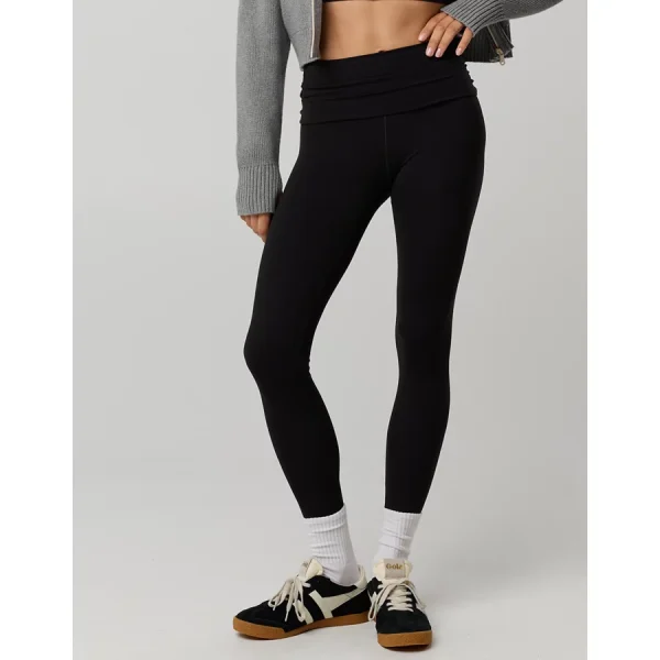 OFFLINE By Aerie Real Me XTRA Foldover Legging - True Black