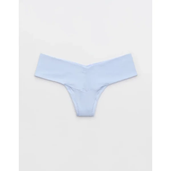 SMOOTHEZ Everyday V Thong Underwear - Eyelet Blue