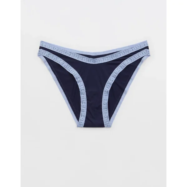 SMOOTHEZ Microfiber Lace Bikini Underwear - Monaco Blue
