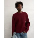 AE Fisherman Crew Neck Sweater - Wineberry