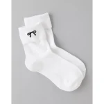 AE Foldover-Cuff Cropped Crew Socks - White