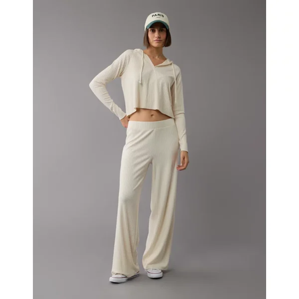AE High-Waisted Knit Lounge Pant - Cream