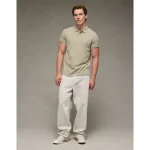 AE Lived-In Slim Fit Pique Polo Shirt - Olive