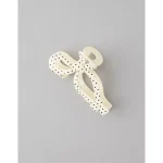 AE Polka Dot Bow Hair Clip - Cream
