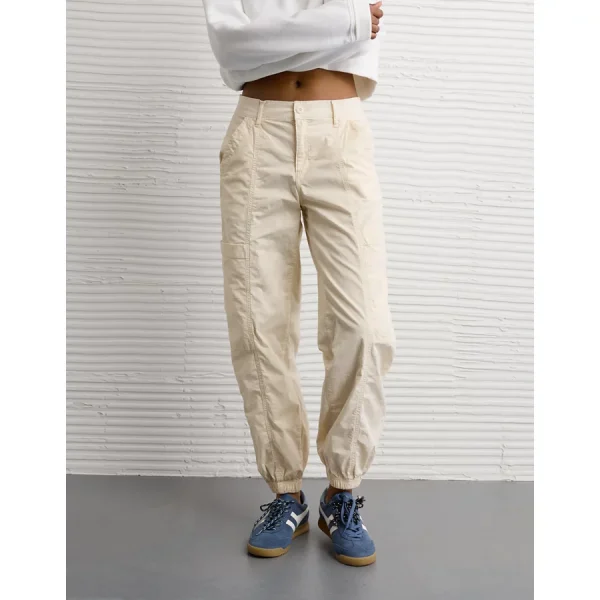 AE Snappy Stretch High-Waisted Baggy Cargo Jogger - Bone Khaki