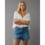 AE Strigid Super High-Waisted Relaxed Denim Short - Medium Tinted Indigo