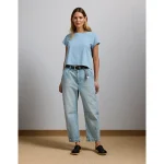 AE77 Premium Pleated Barrel Jean - Light Wash