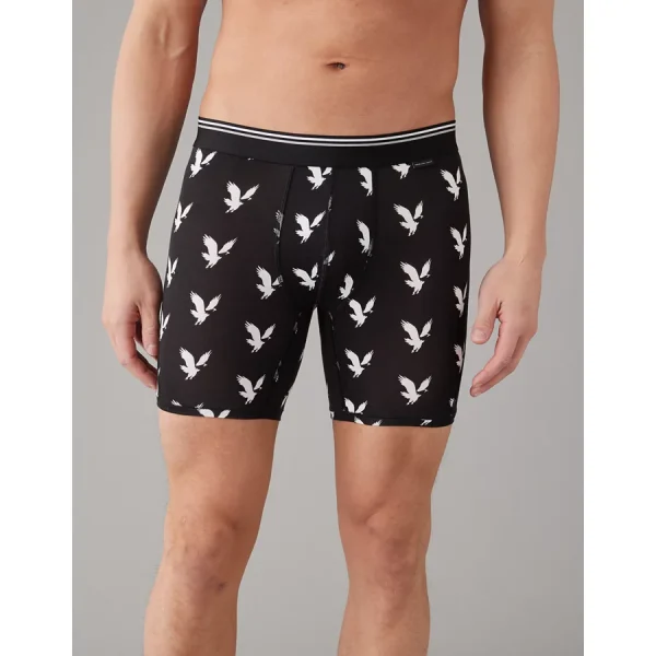 AEO Men's Eagles 6" Ultra Soft Boxer Brief - Black