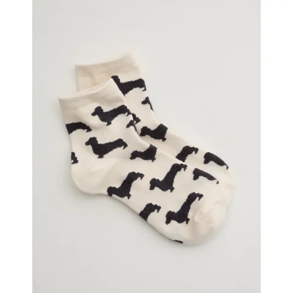 Aerie Fuzzy Quarter Socks - Dusted Slate