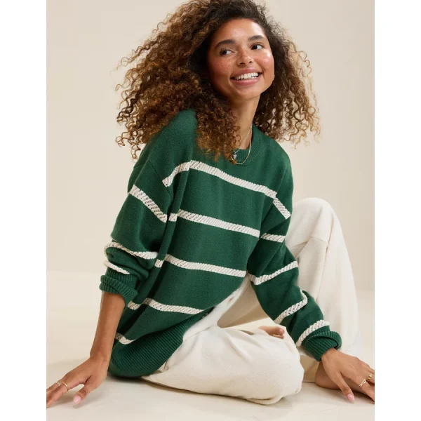 Aerie Softest Luxe Crew Sweater - Rugged Green