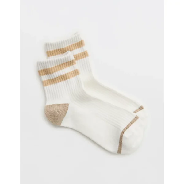 Aerie Striped Quarter Socks - Cake Batter