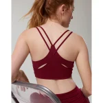OFFLINE By Aerie Real Me Hold Up! Layered Sports Bra - Deep Cherry