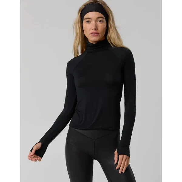 OFFLINE By Aerie Thumbs Up Long Sleeve Turtleneck Shirt - True Black
