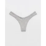 Superchill Modal Rib Thong Underwear - Medium Heather Gray