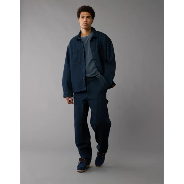 Timberland x AE Wide-Leg Denim Work Pant - Dark Indigo