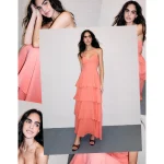 AE Cut-Out Tiered Maxi Dress - Coral