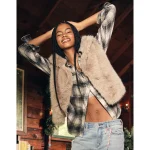 AE Faux Fur Vest - Cream