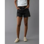 AE Stretch Low-Rise Ex-Boyfriend Denim Short - Black Acid Wash