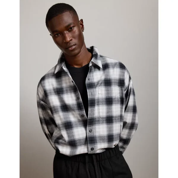 AE77 Premium Flannel Shirt - White