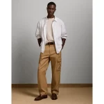 AE77 Premium Relaxed Striped Poplin Button-Up Shirt - Gleam White