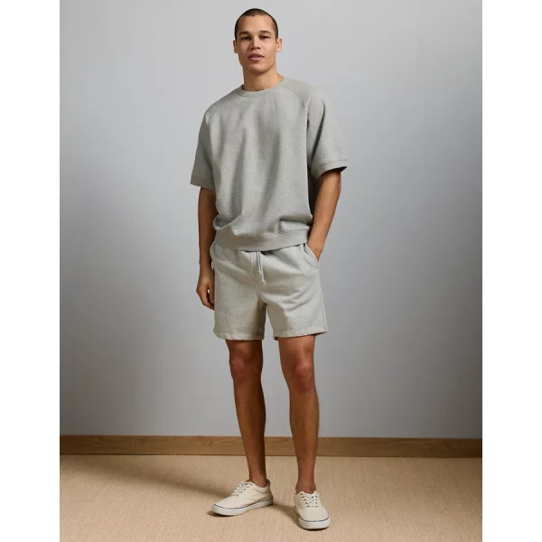 AE77 Premium Short-Sleeve Sweatshirt - Heather Gray