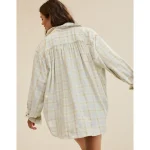 Aerie Anytime Fave Flannel Button Down Shirt - Soft Muslin