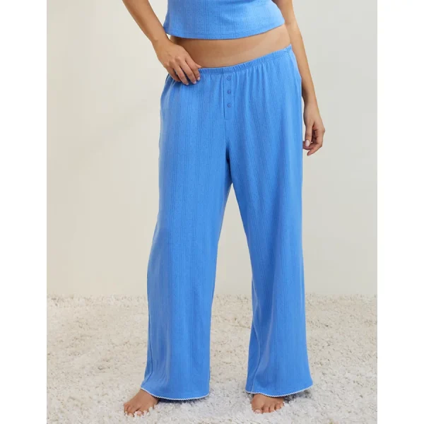 Aerie Off-Duty Pointelle Trouser PJ - Laundry Blue
