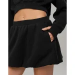 OFFLINE By Aerie Cloud Fleece Bubble Skort - True Black
