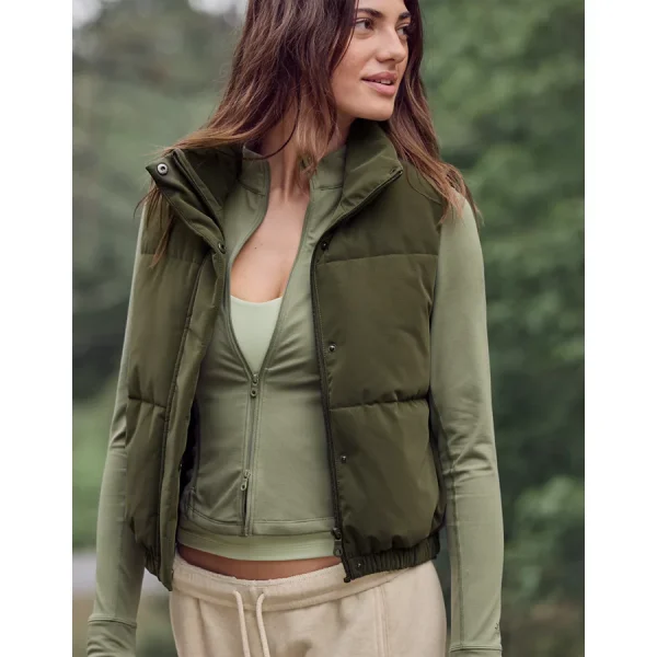 OFFLINE By Aerie The Hugger Full Zip Jacket - Olive Fun