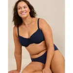 Show Off Vintage Lace Unlined Balconette Bra - Navy
