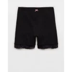 Superchill Pointelle High Waisted Boyshort Underwear - True Black