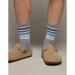 AE Graphic Terry Crew Socks - Gray