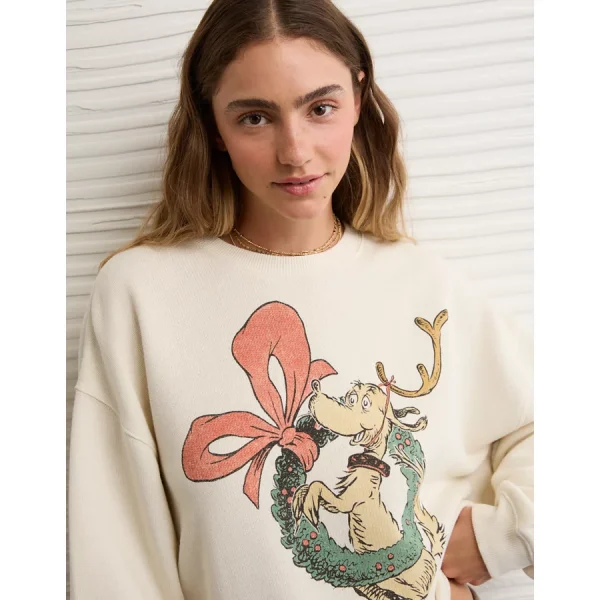 AE Grinch Graphic Sweatshirt - Cream
