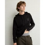 AE Lightweight Icon Logo Graphic Hoodie T-Shirt - Bold Black