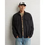 AE Twill Button-Up Shirt - Black