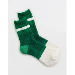 Aerie Colorblock Marled Crew Socks - Everglade