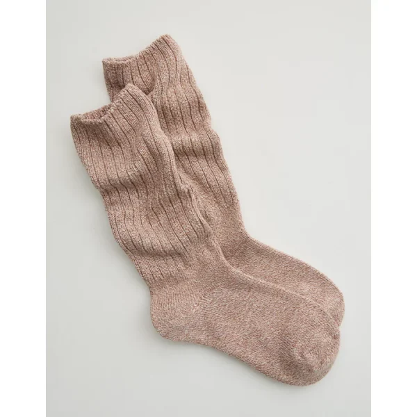 Aerie Marled Slouchy Socks - Beach Dune