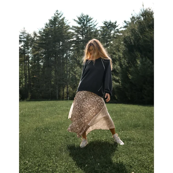 Aerie Satin Maxi Skirt - Cake Batter