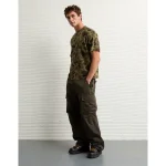 AE Boxy Sueded Camo Jersey T-Shirt - Olive
