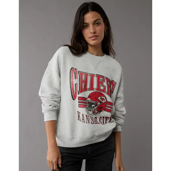 NFL Kansas City Chiefs Crew Neck Sweatshirt - Heather Gray