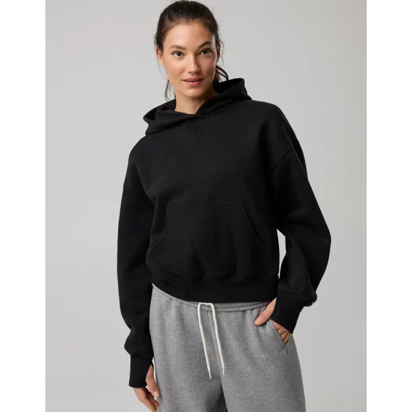 OFFLINE By Aerie Cloud Fleece Classic Length Hoodie - True Black
