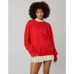 OFFLINE By Aerie Cloud Fleece Oversized Crewneck Sweatshirt - Bright Red