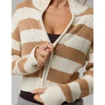 OFFLINE By Aerie Full Zip Sweater - Beach Dune