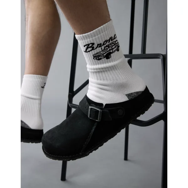 AE Bronco Terry Crew Socks - White