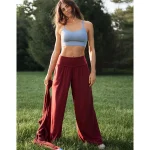 OFFLINE By Aerie Real Me Foldover Super Wide Leg Pant - Deep Cherry