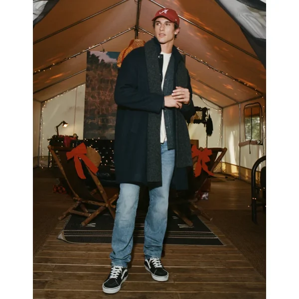 AE Button-Up Overcoat - Navy